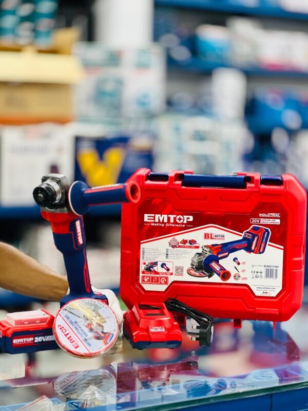 EMTOP 20V LITHIUM-ION ANGLE GRINDER-مطحنة زاوية إيمتوب 20 فولت ليثيوم أيون